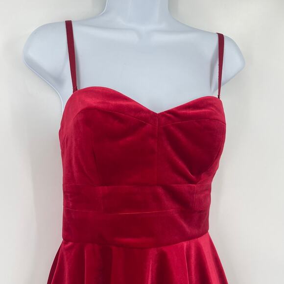 Guess Velvet Bustier Top Sz S Red Holiday Peplum Holiday Y2K Glam Corset Party - Picture 2 of 11